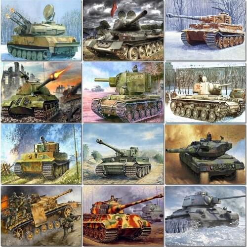 MUXUN Diy Full Square And Round Diamond Painting Tank Car 5d Diamond Embroidery Mosaic Cross Stitch Gun Car Home Decoration Gift