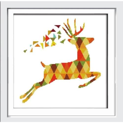 Joy Sunday Colorful deer simple embroidery cross stitch kit Fawn animal simple and easy embroidery decorative patterns