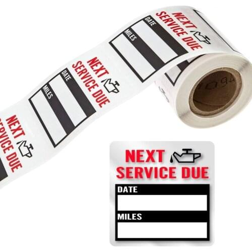 100pcs/roll Oil Change/Service Reminder Stickers Window Sticker Adhesive Labels Car Sticker Car Styling Auto Accessories 2021