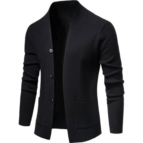 2021 NEW Foreign Trade Mens Checkered Sweater Knit Sweater Cardigan Jackets Tops