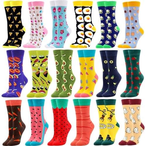Mens Cotton Novelty Funny Socks With Print Cute Colorful Cartoon Food Avocado Womens Sock Happy Casual Harajuku Crew Art Socks