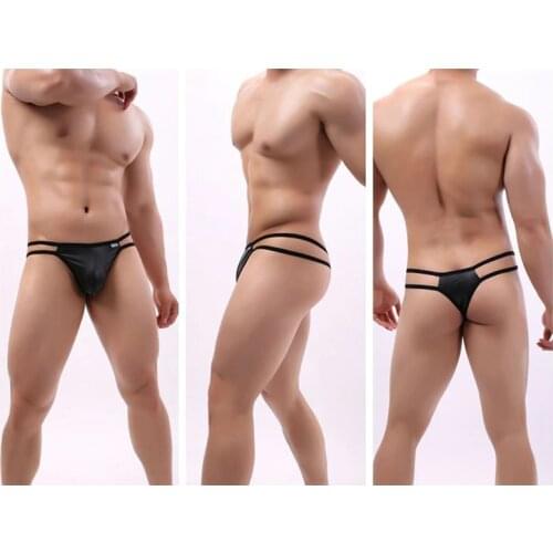 BRAVE PERSON Man Underpants New Arrival Sexy Underwear Men Briefs Thongs Fashion Patent Leather Fabric Innovative Design