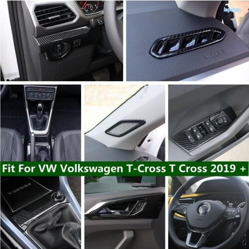 Carbon Fiber Look Switch ignition Panel / Transmission Decoration Cover Trim ABS For VW Volkswagen T-Cross T Cross 2019 - 2021