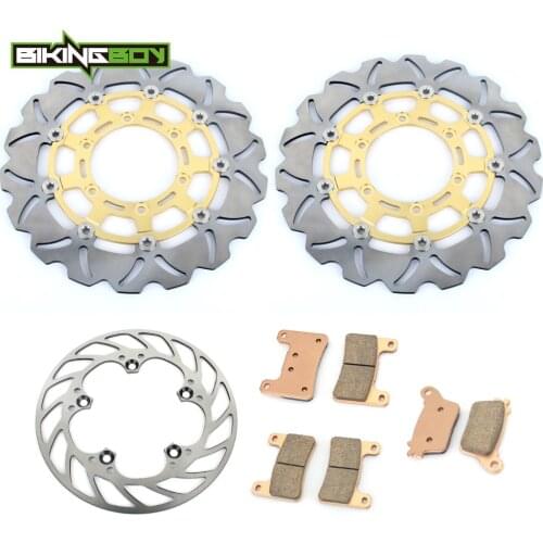BIKINGBOY Front Rear Brake Discs Rotors Disks + Pads For Suzuki GSXR GSX-R 1000 09 10 11 Motorcycle Stainless Steel 310mm 220mm