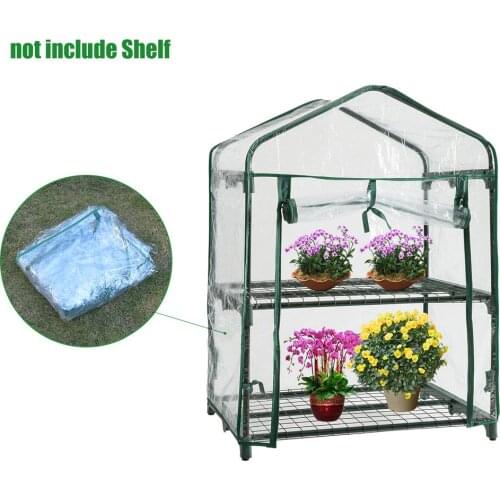 PVC2 Tier Home Plant Greenhouse Garden Cover Plants Flowers Mini Warm Room Cover Insulated & Cold-proof (Without Iron Frame)