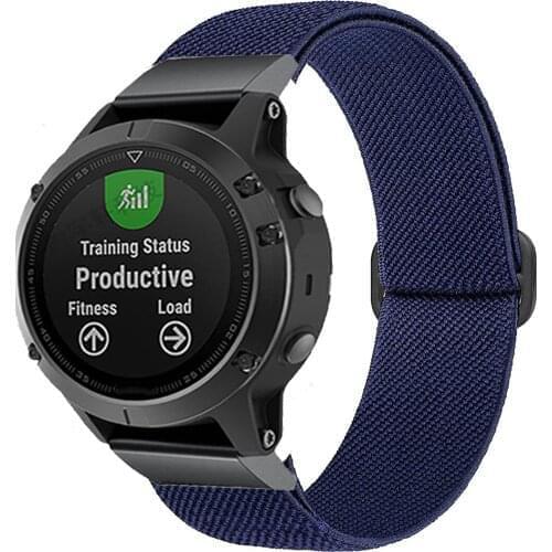 26mm Quick Fit Nylon Loop Elastic Sport Watch Strap For Garmin Fenix 6X Pro 5X Plus 3HR／TACTIX DELTA／D2 Bravo Watch Wristband