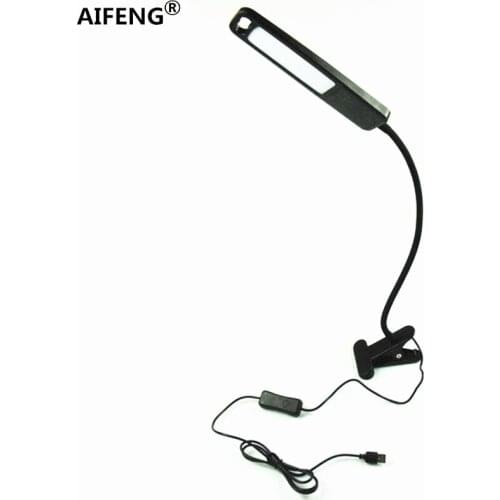 AIFENG USB led table lamp flexible metal gooseneck switch desk lamp with clip table lamps for study led desk light