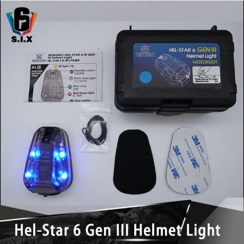 Airsoft Sport Helmet Light HEL STAR 6 GEN 3 Signal Green Red BLue IR Strobe Flashlight Waterproof Survival