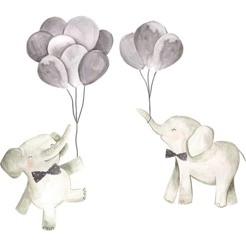 Three Ratels QCF24 Elephant with balloon kids room decoration toilet refrigerator decals