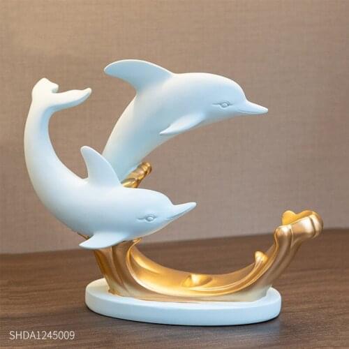 Decorations for home Living room dolphin wine rack ornaments Dining room wine cabinet decor Creative tabletop wine glass shelves