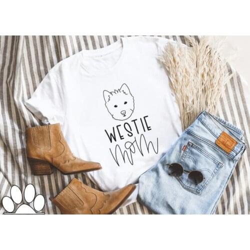 Westie Mom Custom Dog Mama Shirt Print Street Letters Women 100% Cotton T-shirts O-neck Plus Size Short Sleeve Top Tees harajuku