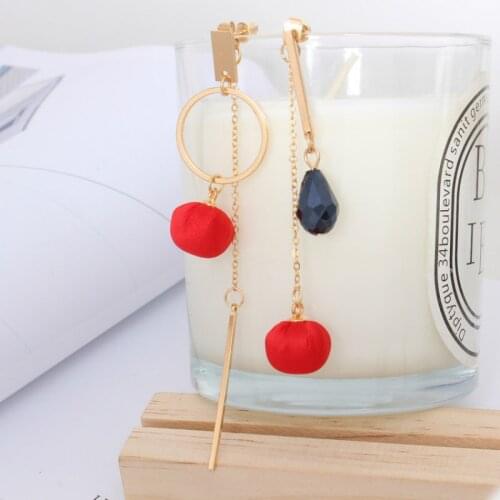 Japanese And Korean Fashion Tassel Earrings Exaggerated Asymmetrical Pendant Female Earrings