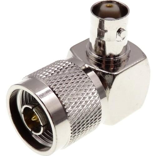 1Pcs RF Coaxial Connector Converter N/BNC-JKW N Type Male Head Turn to BNC Famale Head Plug Adaptor 90 Degree Pure Copper