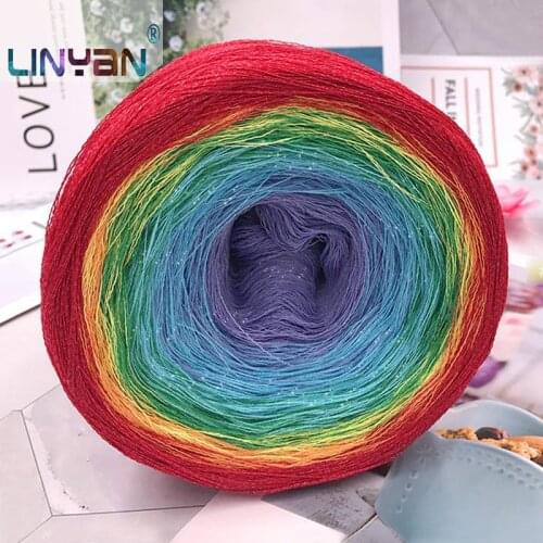 300g Cake ball shape crochet yarn cotton flax space dye knitting yarn Woolen Linen Blended Yarn Hand Knitting Melange Yarn ZL49