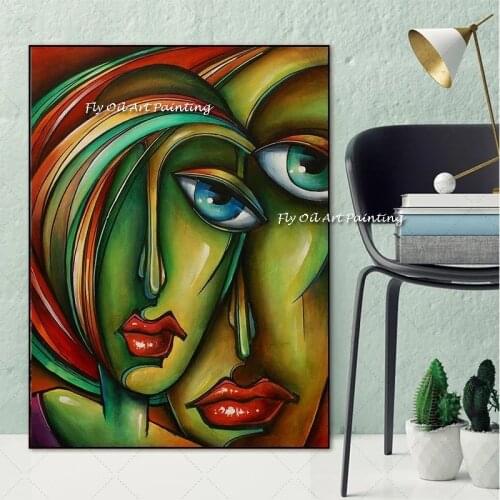 Picasso Abstract Figures Blending In Face Wall Art Picture Handmade Canvas Painting Living Room Decoration Home Decor