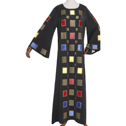 African Dashiki Dress Beading Abaya Hijab Bat Loose Muslim Bazin Riche Design Long Maxi Robe Gowns Sexy Lady Fairy Dreams
