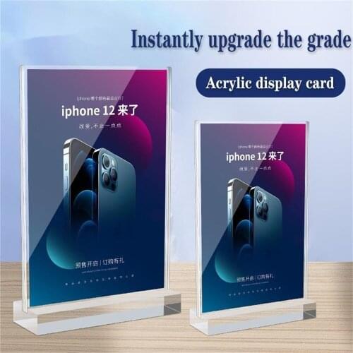 A4 Acrylic Table Brand Crystal Price Tag Special Price Product Introduction Display Menu Card Brand Creative Display Stand