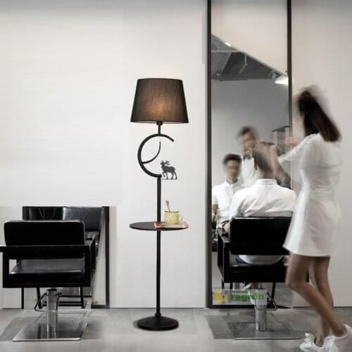 American floor lamps living room sofa personality creative black White Fabric bedroom bedside lamp simple vertical floor lights