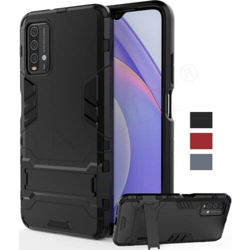 For Xiaomi Redmi Note 9 4G Case Shockproof Bumper Robot Holder Stand Armor Back Cover Redmi Note 9 4G Phone Case Redmi Note 9 4G