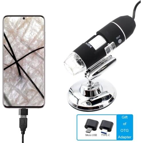 SANHOOII 1000x / 1600x LED USB Digital Microscope Endoscope Camera Microscopio for Mobile Phone Repairing Hair Skin Inspection