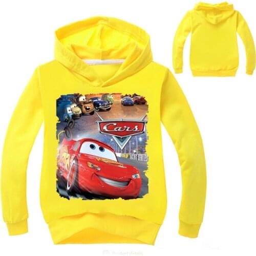 Children Sweatshirt Cartoon Pixar Cars Lightning McQueen Long Sleeve T Shirt Baby Boys Clothes Kids Girl Hoodies Top Tee Costume