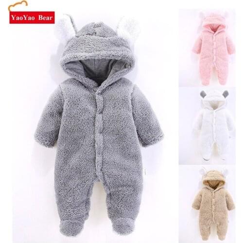 Baby Clothing Spring New Winter Clothes Rabbit Romper Newborn Warm 3-12m Boys Girls jumpsuits Outwear Long Sleeve Ear