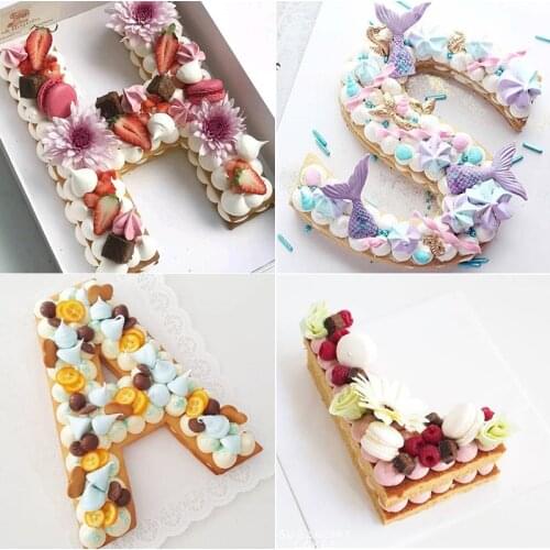 PET Alphabet Cake Molds Cake Cookie Chocolate Decoration Plastic Mould Birthday Cake Design Baking Accessory Pastry Tools