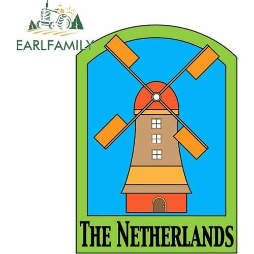 EARLFAMILY 13cm x 9.4cm for Netherlands Cartoon Car Assessoires Stickers Creative Refrigerator Bumper Decal Sunscreen Decoration