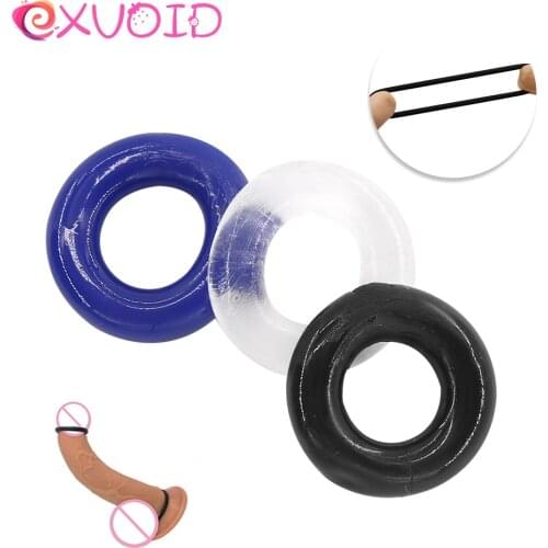 EXVOID 3Pcs Penis Rings Delay Ejaculation Constriction Donuts Lock Ejaculation Silicone Sex Toys For Men Cock Ring Adult Product