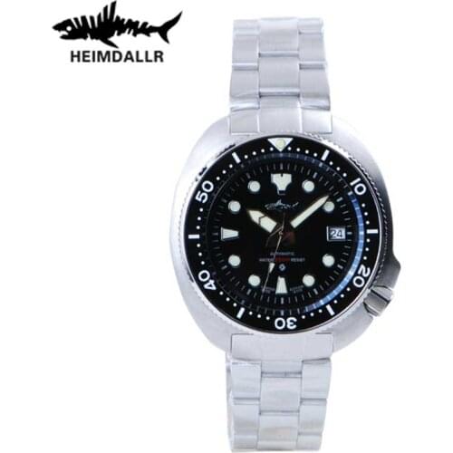 HEIMDALLR Sharkey Vintage Automatic Watch Men NH35A Mechanical Watches Sapphire Luminous Dial 200M Diving Watch Abalone Watch