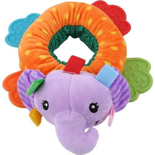 Animal Shape Hand Grabbing Baby Rattle Plush Gum Hand Rattle Toy Baby Toys 0-24 Months