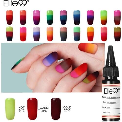 Elite99 Triple-Color Temperature Color Change Gel Polish Soak Off UV LED Nail Varnish Primer Gel Polish Salon Manicure 30ML