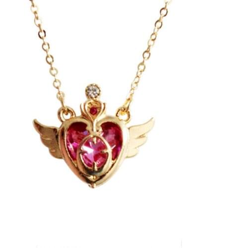 Fashion Anime Moon Loving Wand Crystal Cosplay Pendant Necklace Woman Cartoon Necklaces Jewelry Wholesale 10pcs/lot