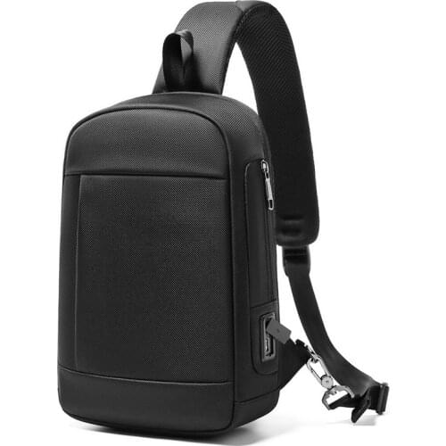 SUUTOOP Mens Multifunction Shoulder Bag USB Chest Bags Waterproof Travel Crossbody Pack Anti-thief Messenger Pack For Male