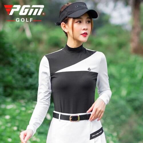 2020 PGM New Golf Apparel womens spring and summer Slim Turtleneck long-sleeved t-shirt golf sports sunscreen clothes tops