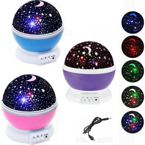 Novelty Luminous Toys Romantic Starry Sky LED Night Light Projector Battery USB Moon Star Lamp Creative Birthday Toys for Child
