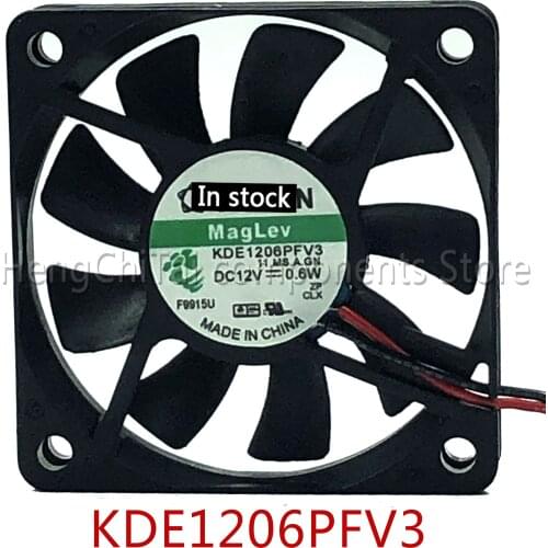 Original 100% working KDE1206PFV3 0.6W 6CM 60mm 6010 2 wire dc brushless cooling fan 12v