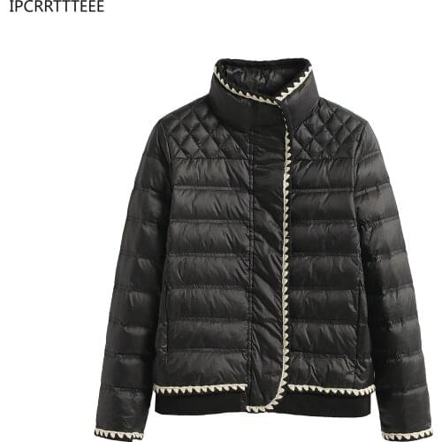 Autumn Winter Feather Jacket Women Single Breasted Coats Women Down Coats Duck Down Jacket Women Ultra Light Down Jacket