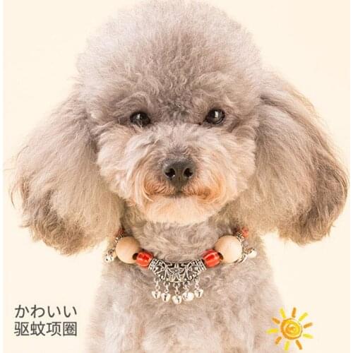 Necklaces Dog Collar Camphor Wood Insect Repellent Pet Bell Collar Teddy Bear Bomei Cat Small Dog