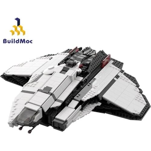 BuildMoc City Space Station Spaceship Mercury Starrunners From Crusader Industries Building Blocks MOC City Battleship Brick Toy