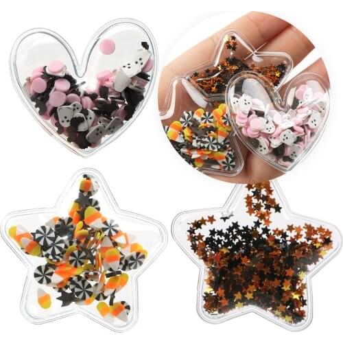 Holiday Star Shape Transparent Qucksand Shaker Bling Sequins DIY Make Hair Clip Accessories Craft Phone Decorations,10Yc12882