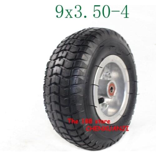 Super Hot Sale Good Reputation 9X3.50-4 Pneumatic Tyre with Rims for Electric Scooter Gas Scooter Pocket Bike Electric Tricycle