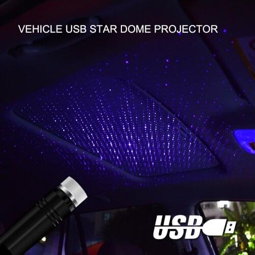 LED Car Roof Star Light Interior Starry Laser Festival Atmosphere Ambient Projector USB Auto Night Home Decor Party Galaxy Lamp
