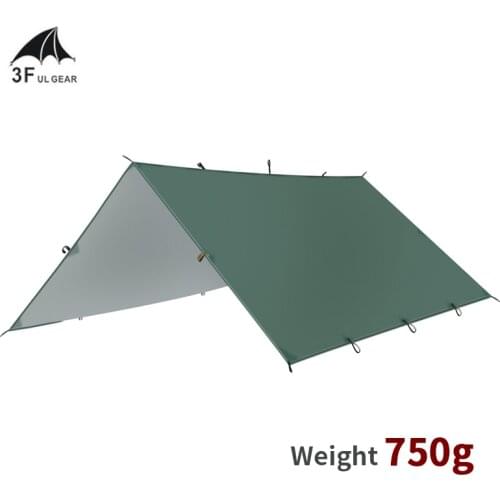 3F UL GEAR Outdoor Ultralight Tarp 210T Silver Coating Sun Shelter 3 Sizes Camping Hammock Waterproof Rain Shelter Picnic