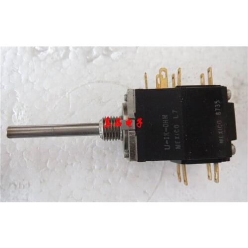 [VK] American AB antique W-1K-OHM 1K single gold foot with push switch potentiometer handle length 31MM