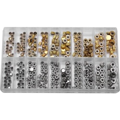 Waterproof Watch Crown Parts Replacement Assorted Gold & Silver Dome Flat Head Watch Accessories Repair Tool Kit for Watchmaker