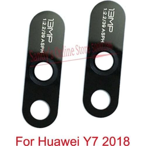 Top Quality Big Rear Camera Lens Glass For Huawei Y7 2018 Rear Back Camera Glass Lens Cover Replacement Parts With Sticker Tape