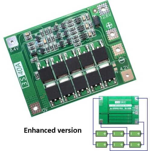 3S 40A Li-ion Lithium Battery Charger Protection Board PCB BMS For Drill Motor 11.1V 12.6V Lipo Cell Module