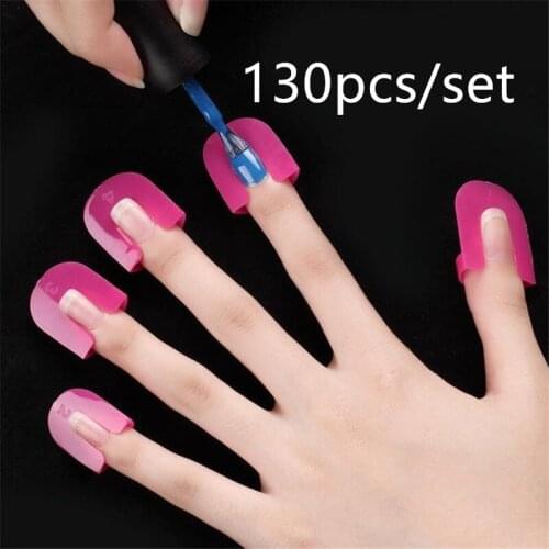 130Pcs 10 Sizes G Curve Shape Nail Protector Varnish Shield Finger Cover Spill-Proof French Stickers Manicure Nail Art Tools 30