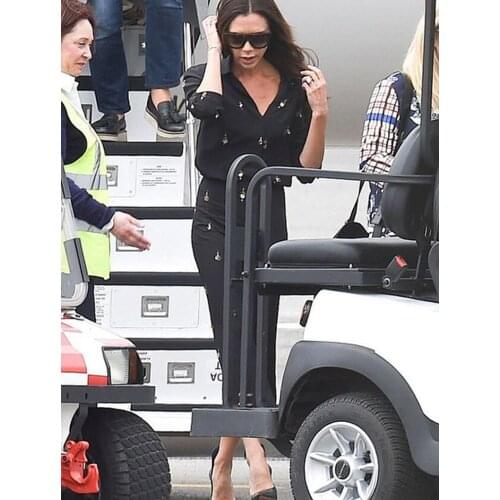 Hot Sale Victoria Beckham Women Print Long Sleeve Shirt And Skirt Set J017